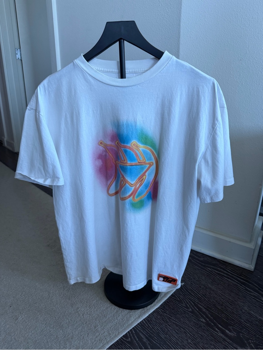 Prada White Banana Spectrum Tee Multicolor Size XL - 100% Cotton